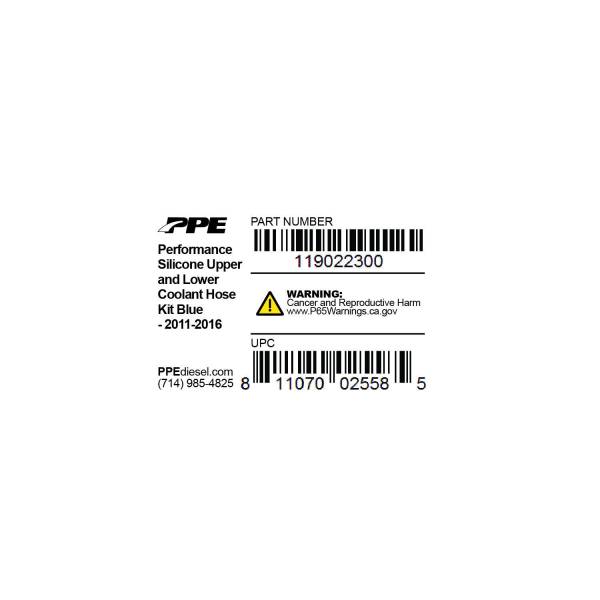 PPE Diesel - PPE Diesel Coolant Hose Kit (2011-16) LML (Blue) 119022300