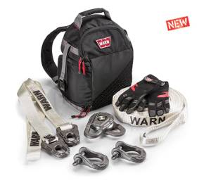 Warn Two 3/4 Inch 18000 LB Cap Shackles 14400 LB Cap Tree Protector 12000 LB Block 97565